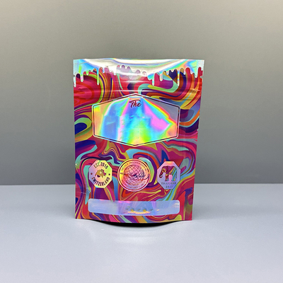 kupować 3.5g Mylar Holografic Bags Doypack z zamkiem dla kwiatu zioła online manufacture