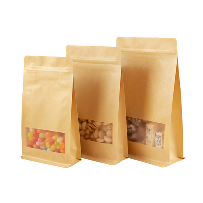 kupować Podłoga kwadratowa 140mico biodegradowalna torebka Kraft z oknem online manufacture
