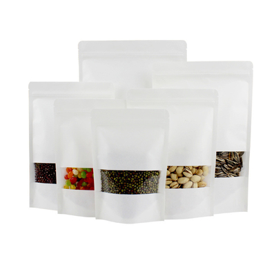 kupować Biały papier biodegradowalny stand up pouches torebki Doypack z matową powierzchnią online manufacture