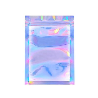 kupować Małe Mylar Biodegradable plastikowe zamykanie cieplne Zipper Trzy strony opakowania żywności worek holograficzny online manufacture