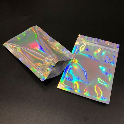 kupować Wstawać Holograficzne Zamknięte opakowanie worek płaskie torebki małe laserowe Zamknięte zamki plastikowe torebki online manufacture