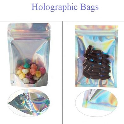kupować 0.5OZ Holograficzna torba stojąca srebrny ziplock foliowy torby z łzawą wcięciem online manufacture