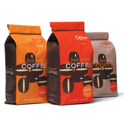 Doypack Kraft Stand Up Pockets OEM 160 Mic Gusseted Coffee Bags
