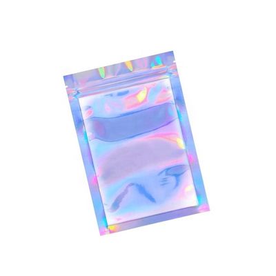 Pojemniki z folii srebrnej z LDPE PE Jasna holograficzna torba z zamkiem QS klasy żywnościowej